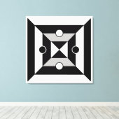 Zwart, grijs en wit geometrisch abstracte kunst canvas afdruk (Insitu (Houten vloer))