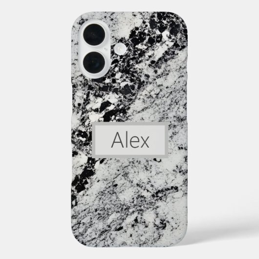 Zwart, grijs en wit graniet Case-Mate iPhone case (Achterkant)