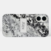 Zwart, grijs en wit graniet Case-Mate iPhone case (Achterkant (horizontaal))