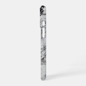 Zwart, grijs en wit graniet iPhone 16 hoesje (Linkerkant)