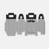 Zwart, Grijs, en Wit Mustache Groomsman Gift Box Bedankdoosjes (Uitgevouwen)