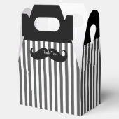 Zwart, Grijs, en Wit Mustache Groomsman Gift Box Bedankdoosjes (Geopend)