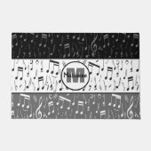 Zwart grijs en wit muzieknoten deurmat (Voorkant)