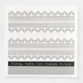 Zwart grijs en wit servet (Voorkant)