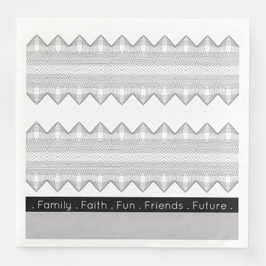 Zwart grijs en wit servet (Voorkant)