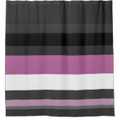 Zwart, Grijs en Wit Strepen Douchegordijn (Voorkant)
