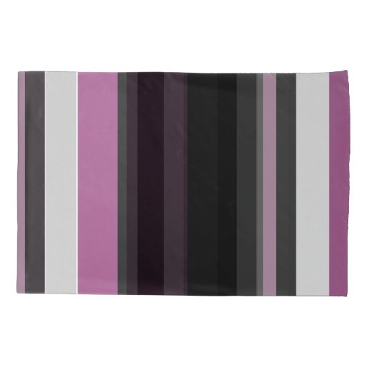 Zwart, Grijs en Wit Strepen Kussensloop (Achterkant)