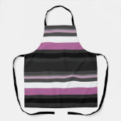 Zwart, Grijs en Wit Strepen Schort (Voorkant)