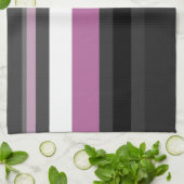 Zwart, Grijs en Wit Strepen Theedoek (Gevouwen)