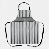 Zwart, grijs en wit Stripes Apron Schort (Voorkant)