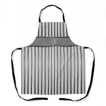Zwart, grijs en wit Stripes Apron