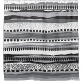 Zwart grijs en wit tribal patroon douchegordijn (Voorkant)