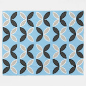 Zwart grijs en wit vlinderblad fleece deken (Voorkant (Horizontaal))