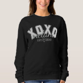 Zwart Grijs en Wit XOXO Valentijn Sweatshirt (Voorkant)