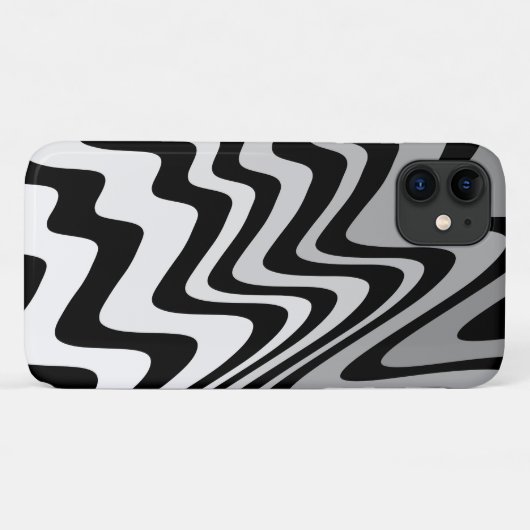 Zwart, grijs en wit zigzag Case-Mate iPhone case (Achterkant (horizontaal))