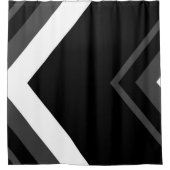 Zwart, grijs en witte Chevron Douchegordijn (Voorkant)