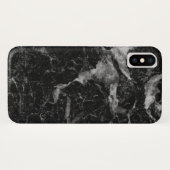 Zwart & Grijs Faux Marmer Textuur Case-Mate iPhone Case (Achterkant (horizontaal))