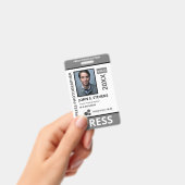 Zwart Grijs Foto & Logo Press ID Badge (Handheld)