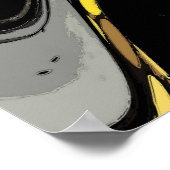 Zwart Grijs Geel Bourgogne Abstract unframed Poster (Hoek)