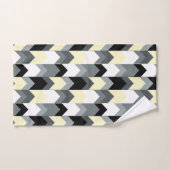 Zwart, grijs, geel chevron badhanddoekje bad handdoek (Handdoek)