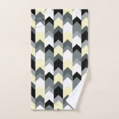 Zwart, grijs, geel chevron badhanddoekje bad handdoek (Handdoek)
