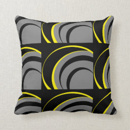Zwart grijs geel kussen
