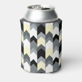 Zwart, grijs, gele chevron blikjeskoeler (Blikje Achterkant)