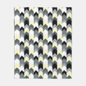 Zwart, grijs, gele chevron met kussen fleece deken (Voorkant)