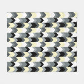 Zwart, grijs, gele chevron met kussen fleece deken (Voorkant (Horizontaal))