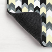 Zwart, grijs, gele chevron muismat (Hoek)