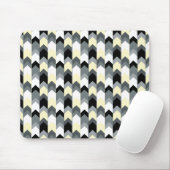 Zwart, grijs, gele chevron muismat (Met muis)
