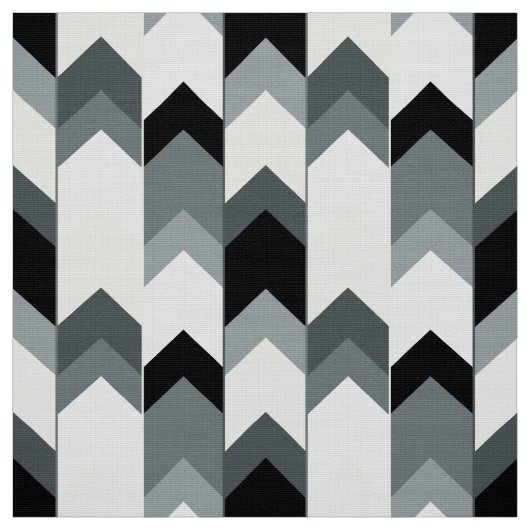 Zwart, grijs, gele chevron stof (Swatch)