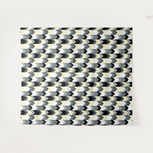 Zwart, grijs, gele chevron wandkleed (Voorkant (horizontaal))