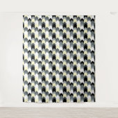 Zwart, grijs, gele chevron wandkleed (Voorkant)