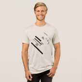 Zwart Grijs Geometrisch Vormen Diagonaal MCM Kijk Tri-Blend Shirt (Voorkant volledig)