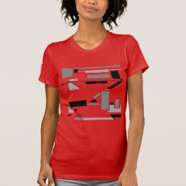 Zwart Grijs Geometrische Abstracte Kunst MCM-geïns T-shirt