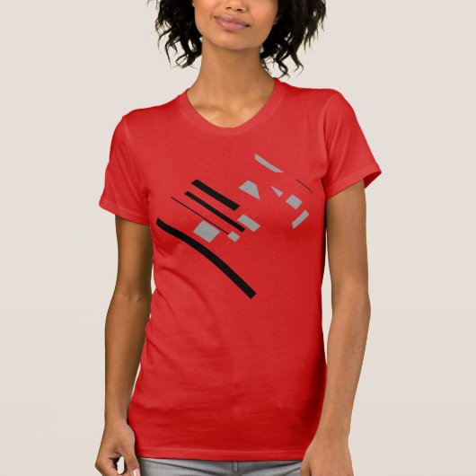 Zwart Grijs Geometrische Vormen Diagonaal MCM-geïn T-shirt (Voorkant)
