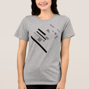 Zwart Grijs Geometrische Vormen Diagonaal MCM-geïn Tri-Blend Shirt