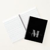 Zwart-grijs gepersonaliseerd Monogram Notitieboek (Binnen)