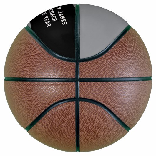 Zwart Grijs Gepersonaliseerde Basketbal (Rechts)