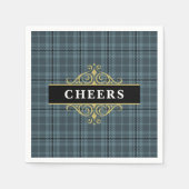 Zwart Grijs Geruit Ellegant Feestje Servet (Voorkant)