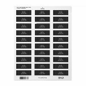 Zwart & grijs geruit geruit adreslabels etiket (Full Sheet)
