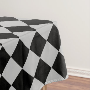 Zwart Grijs Geruite Sport Flag Tafelkleed