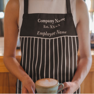 Zwart & grijs gestreept Schort voor All-over afdru