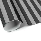 Zwart & Grijs Gestreepte Gestreepte Chic Bruiloft Cadeaupapier (Rol Hoek)