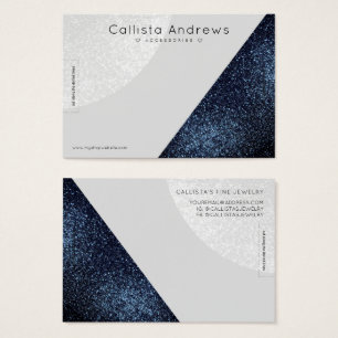 Zwart grijs Glitter Geo Heart Bracelet display Visitekaartje