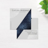 Zwart grijs Glitter Geo Heart Earning-beeldscherm Vierkante Visitekaartjes (Bureau)