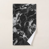 Zwart-grijs glitter-washanddoekset 2 voor handdoek (Handdoek)