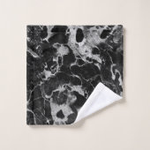 Zwart-grijs glitter-washanddoekset 2 voor handdoek (Wasdoekje)