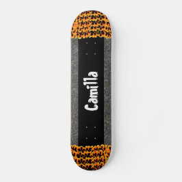 Zwart Grijs Glittery Design Custom Name Schaats De Persoonlijk Skateboard